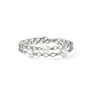 JOHN HARDY Surf Sterling Silver Double Wrap Pearl Bracelet